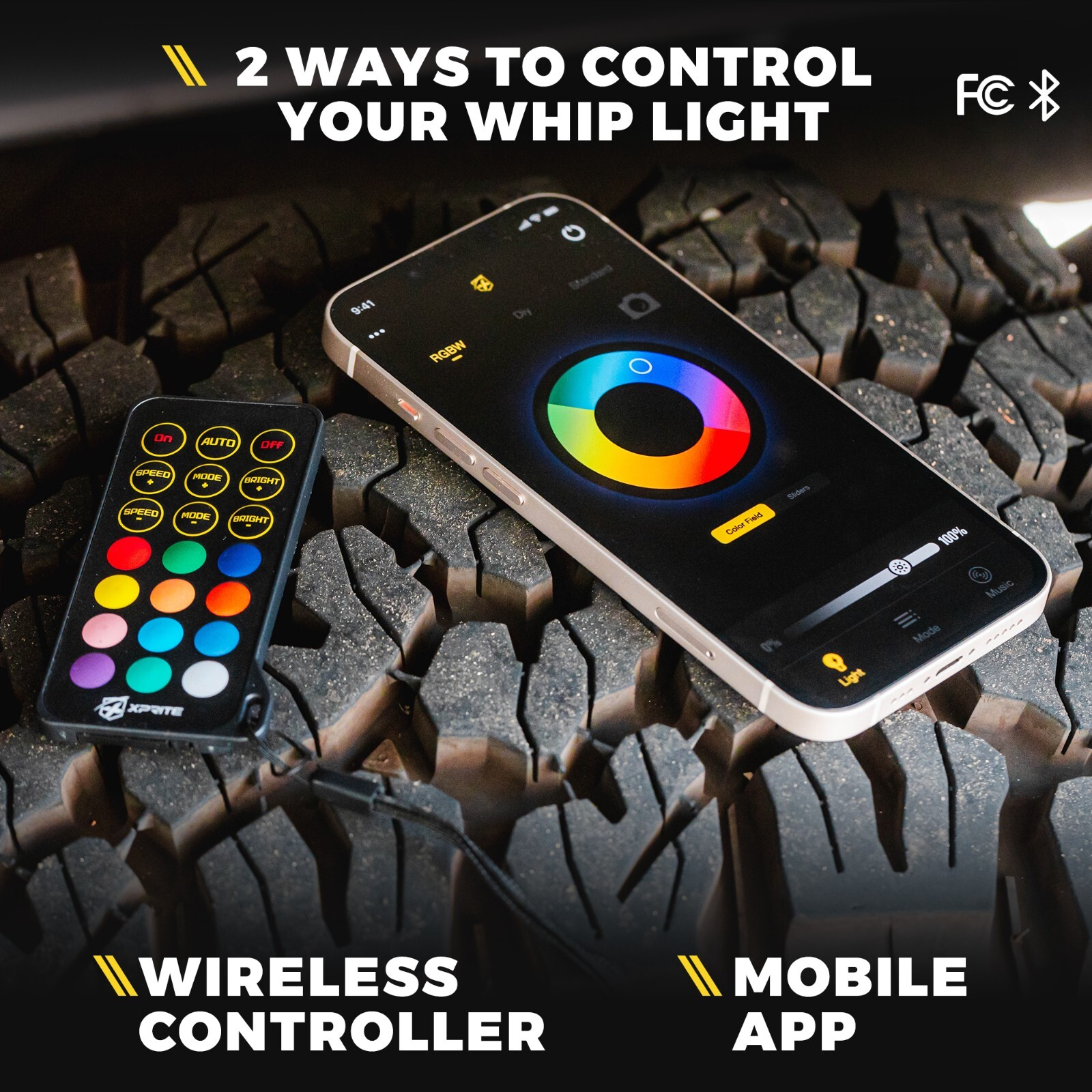 Xprite Spiral Antenna Whip Light CB Radio AM FM For Polaris RZR 570 900