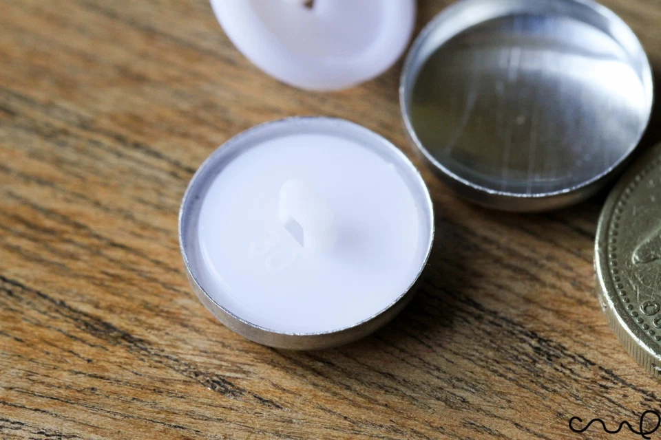 30L Button Blanks Cover Non Astor Sets White Metal Plastic 19mm Dress Making Sew - Image 4 of 4