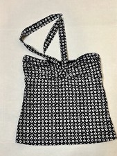 OLD NAVY Tankini Swimsuit Strapless / Halter Top Size M Black/White Pre-owned