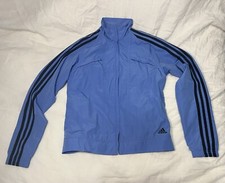 Vintage Adidas Zip Up Wind Breaker Light Blue Size Small Women