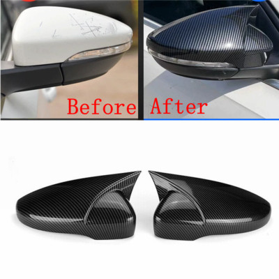 For VW Jetta MK6 Passat B7 CC Scirocco 2x Carbon Look Side Wing Mirror Cover Cap