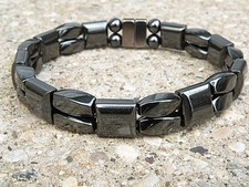 100 Magnetic BLACK Hematite Bracelet Anklet 2 row Super Strong