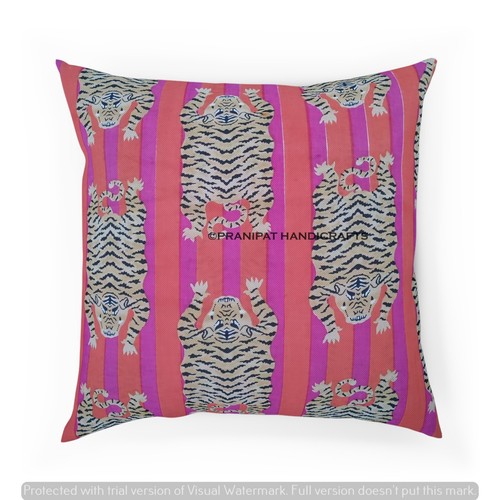 Set of 5 Orange Tibetan Tiger Print Cotton Cushion Cover Home Decor Pillow Cases - Picture 6 of 14