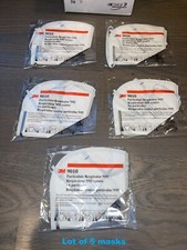 Lot of 5 Genuine New 3M N95 9010 Respirator Face Masks, 