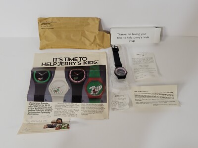 Cherry 7UP Watch NEW Promotional Paperwork Box Envelope VTG Advertising Jerry's