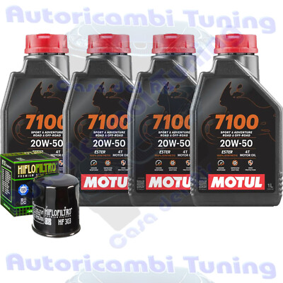 Set Service Öl Motul 7100 20W50 für Yamaha XV1700 Pcm Road Star � 2005>2009