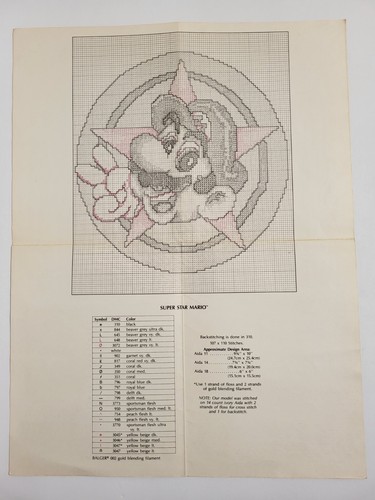 VTG 90s Nintendo SUPER MARIO & PRINCESS TOADSTOOL Cross Stitch Pattern Book - Picture 6 of 6