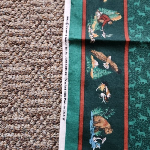 VINTAGE 1993 Concord Fabrics Pillow Bear Owl Cabin Fabric Joan Kessler Canoe - Picture 3 of 3