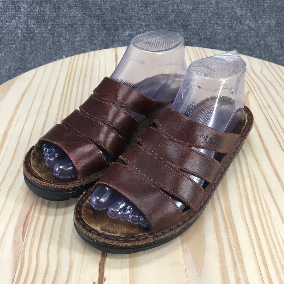 NAOT Sandalias Mujer 37 Informales Cómodas Puntera Abierta Deslizables Cuero Marrón Foto 3 de 4