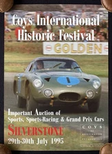 1995 Coys Intntl Historic Festival Auction Poster Silverstone Aston Martin DP214
