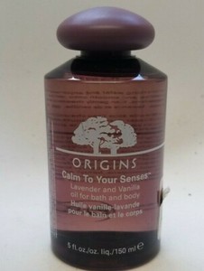 Origins Calm Your Senses Lavender And Vanilla Bath & Body Oil 4.0 FL. OZ. READ