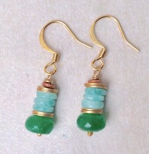 New Gold filled Multi Gemstone Handcrafted Sundance Charm Handmade Earrings