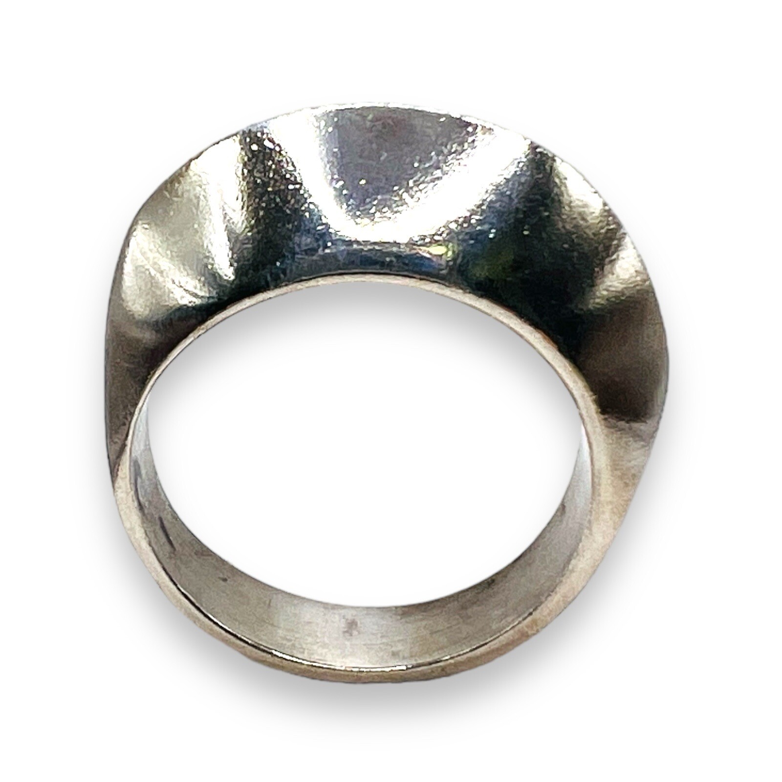 925 Solid Sterling Silver Dome Retro Abstract Des… - image 1