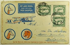 1932 South Africa First Flight Airmail Cover Johannesburg SA to Anvers Belgium