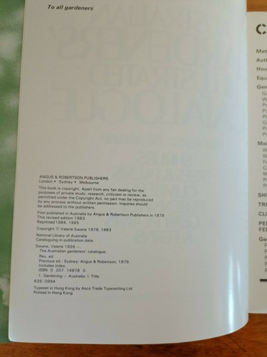Australian Gardeners' Illustrated Catalogue - Valerie Swane 1983 - Paperback - Bild 7 von 9