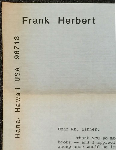 FRANK HERBERT Typed Letter SIGNED (TLS) 1981 science fiction ephemera DUNE wOw!! - Picture 4 of 9