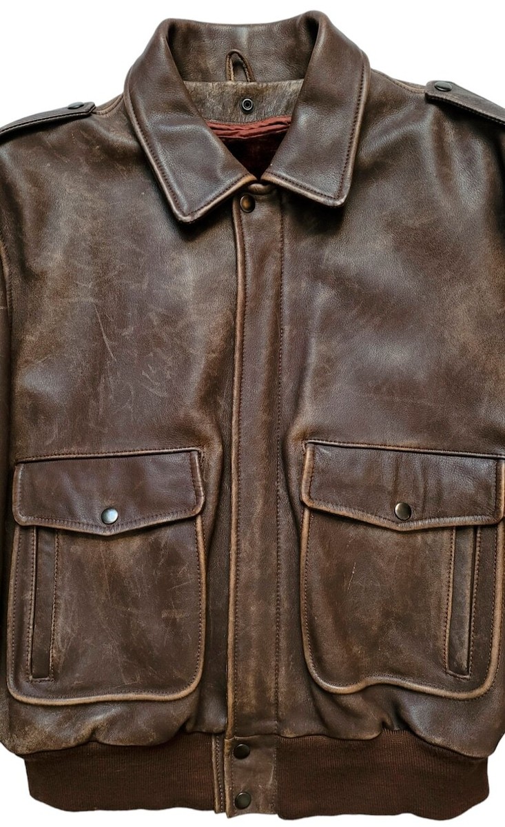 Men Rare Vintage 90s A2 Type Flight Bomber Aviator Men Rare Vintage 90s A2 Type Flight Bomber Aviator