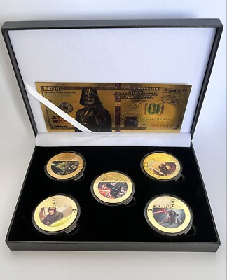 Star Wars Vergoldete 40. Jubiläum Empire Strikes Back Seltene Münze Und Schein