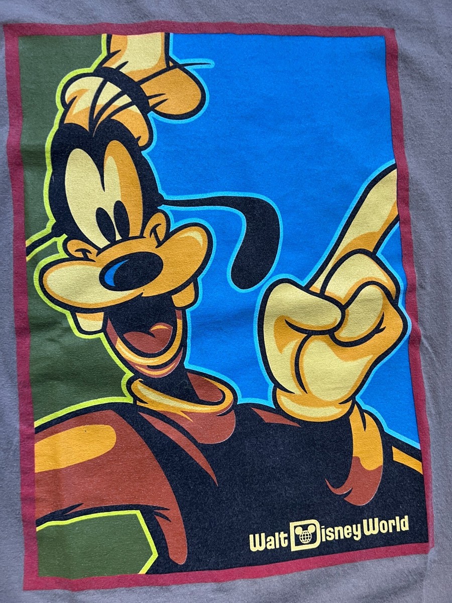 Vintage Walt Disney World Goofy Graphic Print Shirt SIZE XL | eBay