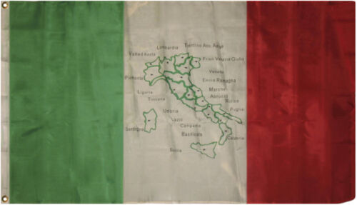 3x5 Włochy Mapa Flaga 3'x5' Baner Przelotki Włoska Sycylia Mapa Flaga 100D - Zdjęcie 1 z 3