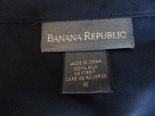Gonna lunga BANANA REPUBLIC blu navy foderata seta sotto il ginocchio taglia 8 - Foto 5 di 5