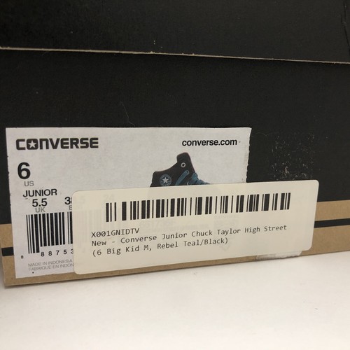 Converse Chuck Taylor All Star Hi Teal blue Shoes Junior Size 6 - Picture 9 of 9