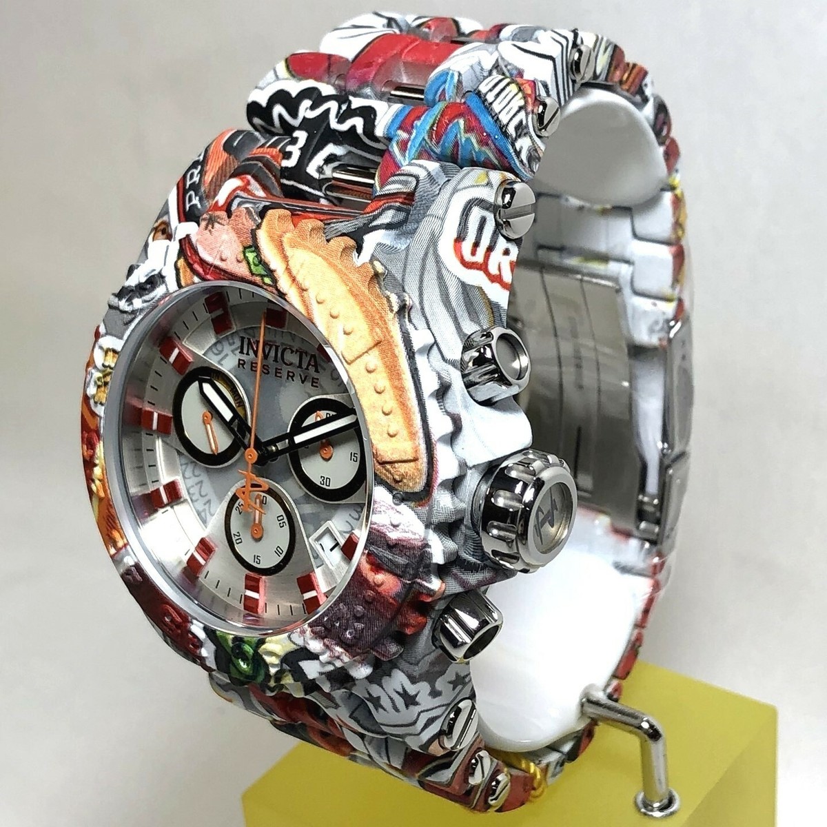 INVICTA 32102 Reserve Men's 50mm White Chaos Graffiti HYDROPLATED