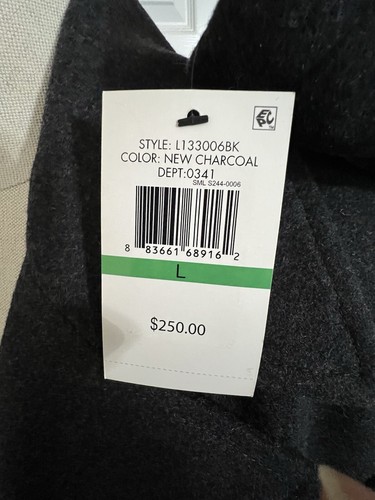 London Fog Black Car Coat Wool Blend Quilted Overcoat MSRP $250 Men's L - Picture 24 of 24