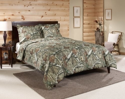 Camo Comforter Bedding Set Bed In A Bag Queen Realtree Wood Tan Shams Bedroom