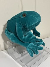 Vtg Animal Alley Frog Plush Toys R Us Teal Green Velvet Stuffed Animal Toy EUC