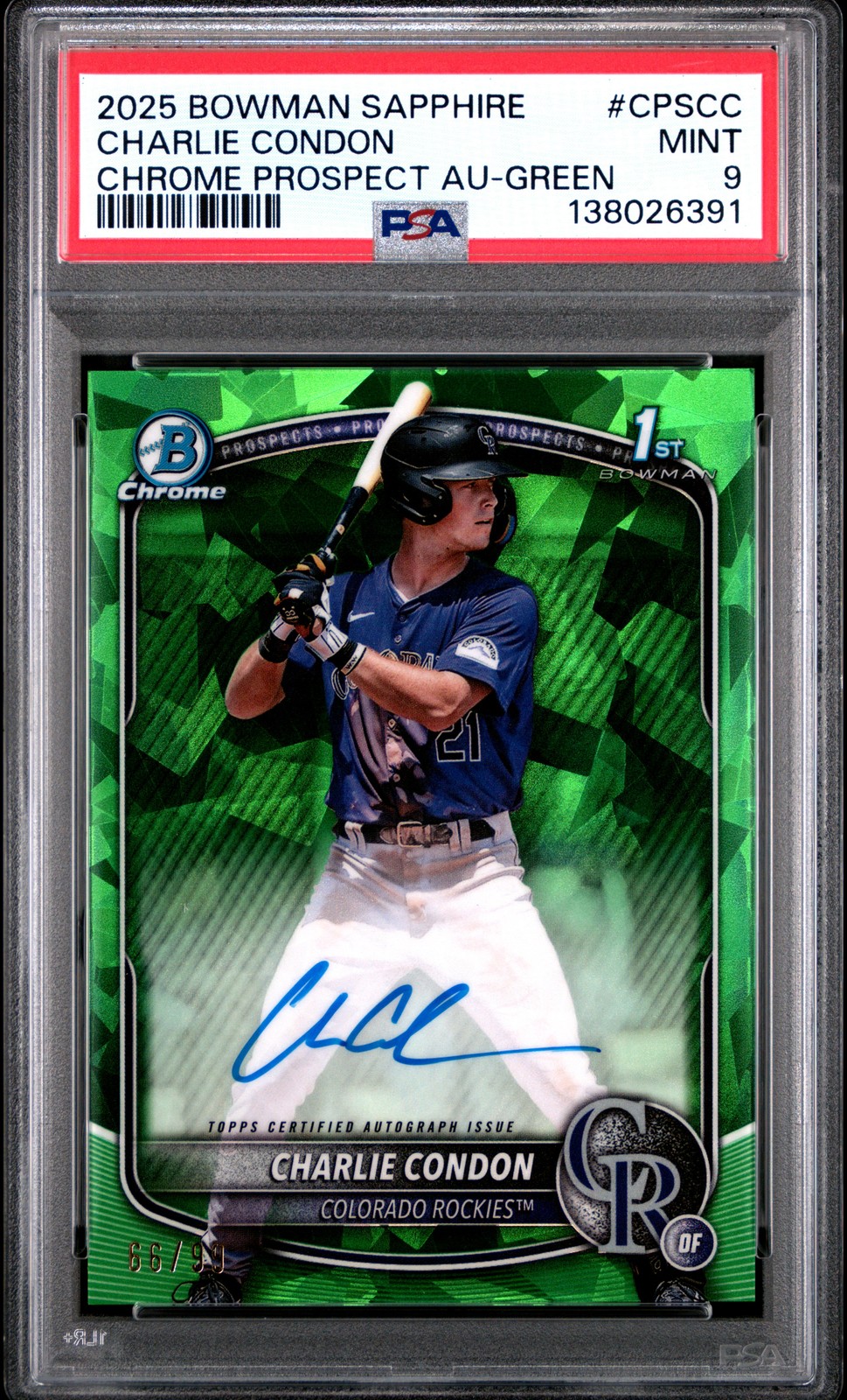 2025 GREEN #CPSCC CHARLIE CONDON 66/99 PSA 9