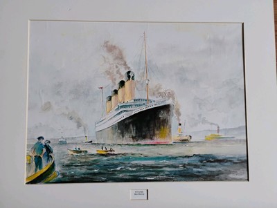 Titanic, The Maiden Departure Limited Edition gerahmter Druck von Simon Fisher