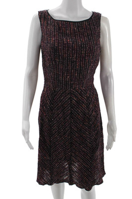 Nina Ricci Womens Wool Sleeveless Paneled Detail A-Line Dress Purple Size 6
