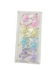 Deluxe Products Bunny Ponytail Holders Girls Pastel Purple Pink Glitter Elastic