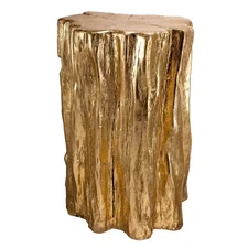 20 In. Golden Gold Tree Trunk Stool