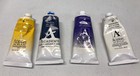 Grumbacher Academy Acrylics 4 Tubes Blue, Yellow, White, Ultramarine Blue USED! — photo 1