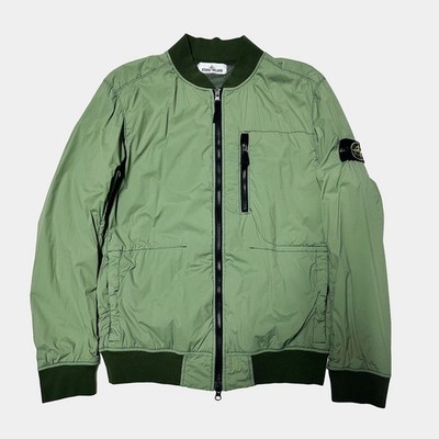 100% AUTHENTIC STONE ISLAND SIZE M MEDIUM MENS BOMBER JACKET GREEN NYLON  SHELL UK