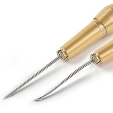 DIY Leather Sewing Awl Needle with Copper Handle Set Leather Canvas Shoes Tool