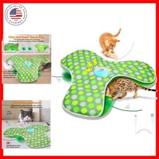 Interactive Cat Toys Rechargeable,Moving Concealed Feathers,Real Mouse Squeak...