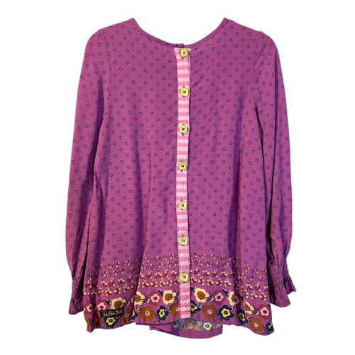 Matilda Jane Girls Floral Mask Off Tunic Shirt 6 Purple Cottagecore Boho - Picture 3 of 6