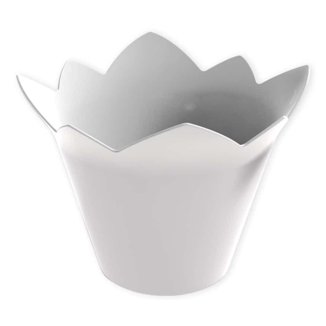White Waterlily Finger Food Cups 25 Pcs 70Cc GOLDPLAST - Buffet Events