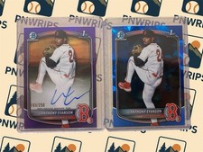 2025 Bowman Draft Chrome Prospect Anthony Eyanson Purple Refractor Auto+sapphy