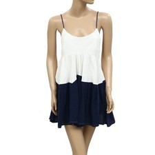 Free People Cami Babydoll Sleeveless Open Back Mini Tank Dress Cotton XS 283989