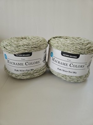 MACRAME COLORS by Loops & Threads Cake Yarn/Sage Marl Lot Of 2 Jumbo 7 300g Ea.