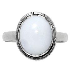 Natural White Opal 925 Sterling Silver Ring Size 9 Wholesale Jewelry USA