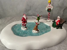 New Sealed 2016 Lemax Animated North Pole Ice Follies Skating Pond #64045