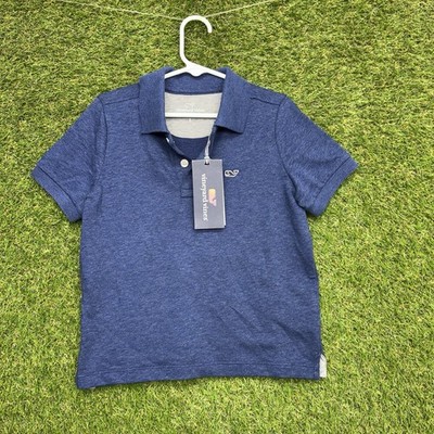 Vineyard Vines Heritage Short Sleeve Polo Shirt Boys 5 Toddler Blue NWT