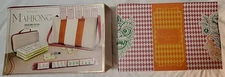 Mahjong set, new unused open box, acrylic tiles, leather case, QR code tutorials