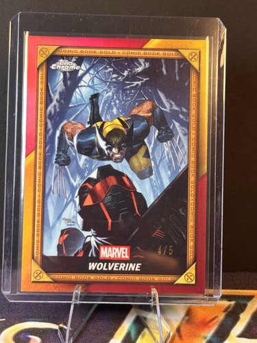 2025 Topps Marvel Deadpool Chrome Comic Book Gold Red /5 Wolverine #CB-8 Rare