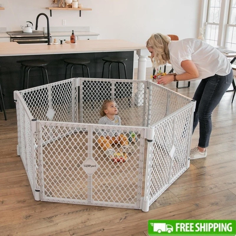 Portable Baby Playpen Safety Gate Enclosure Indoor Outdoor Easy Setup 6 Panels